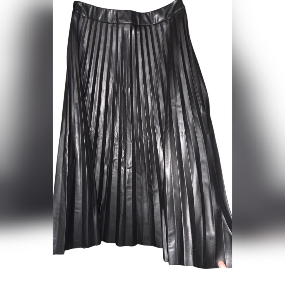 Ces Femme Shiny Black A-Line Skirt